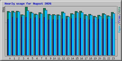 Hourly usage for August 2026